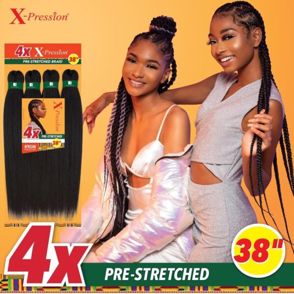p43 Pre‑Stretched Braiding Hair – Sensationnel Xpression 4X 38”
