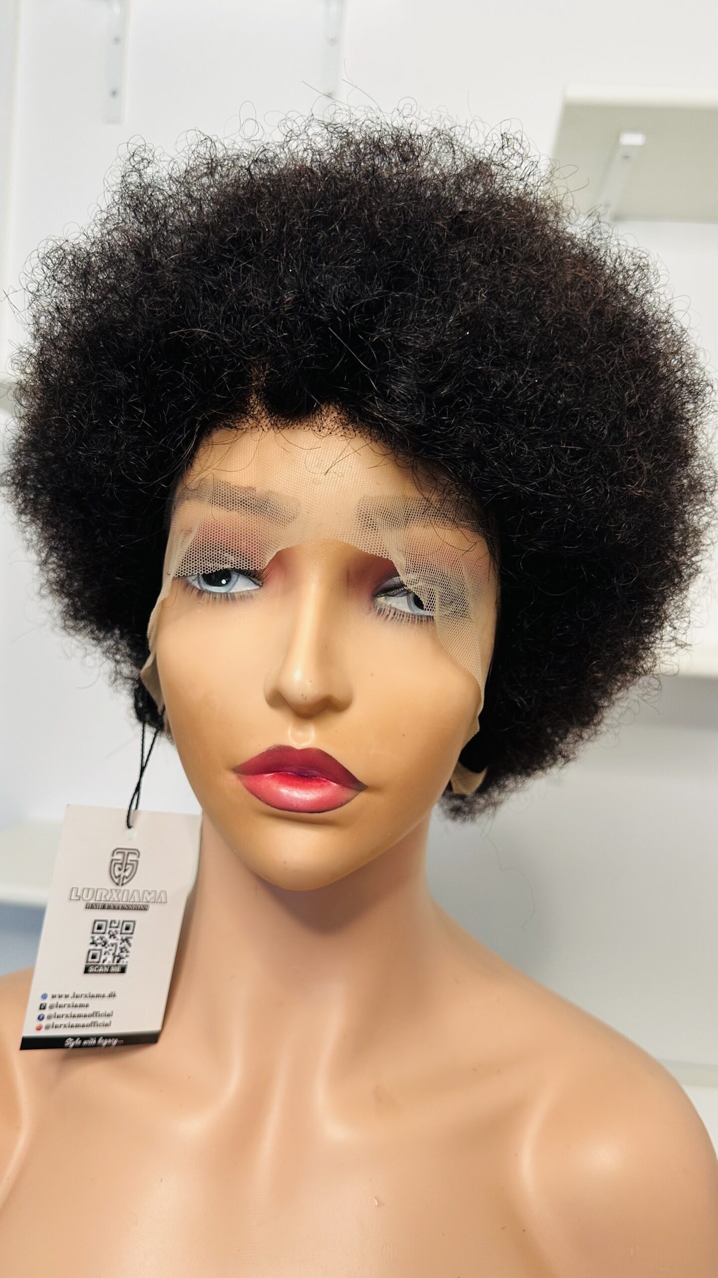 Natural 4C Human Hair Wig - Billede 3