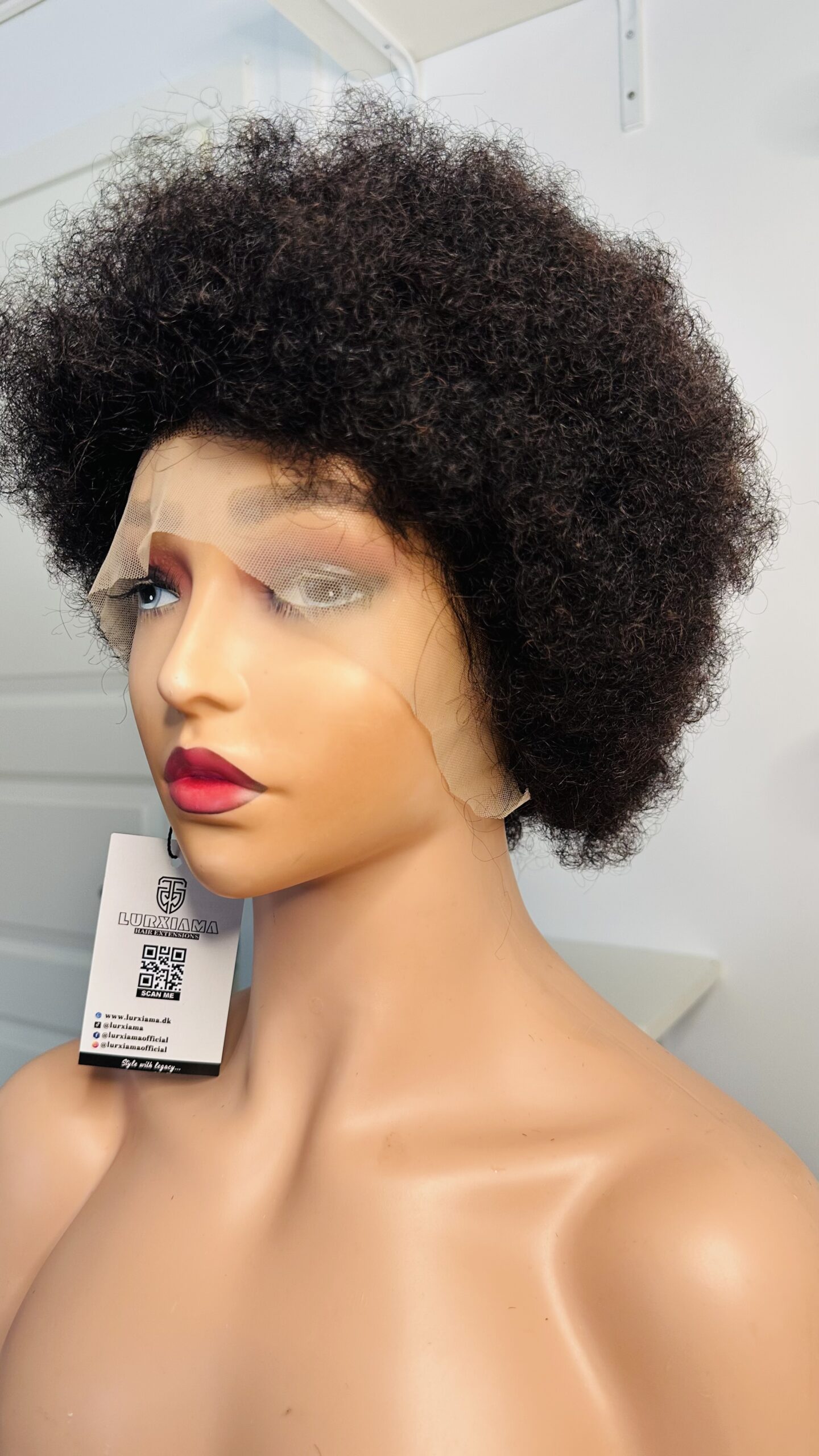 Natural 4C Human Hair Wig - Billede 2