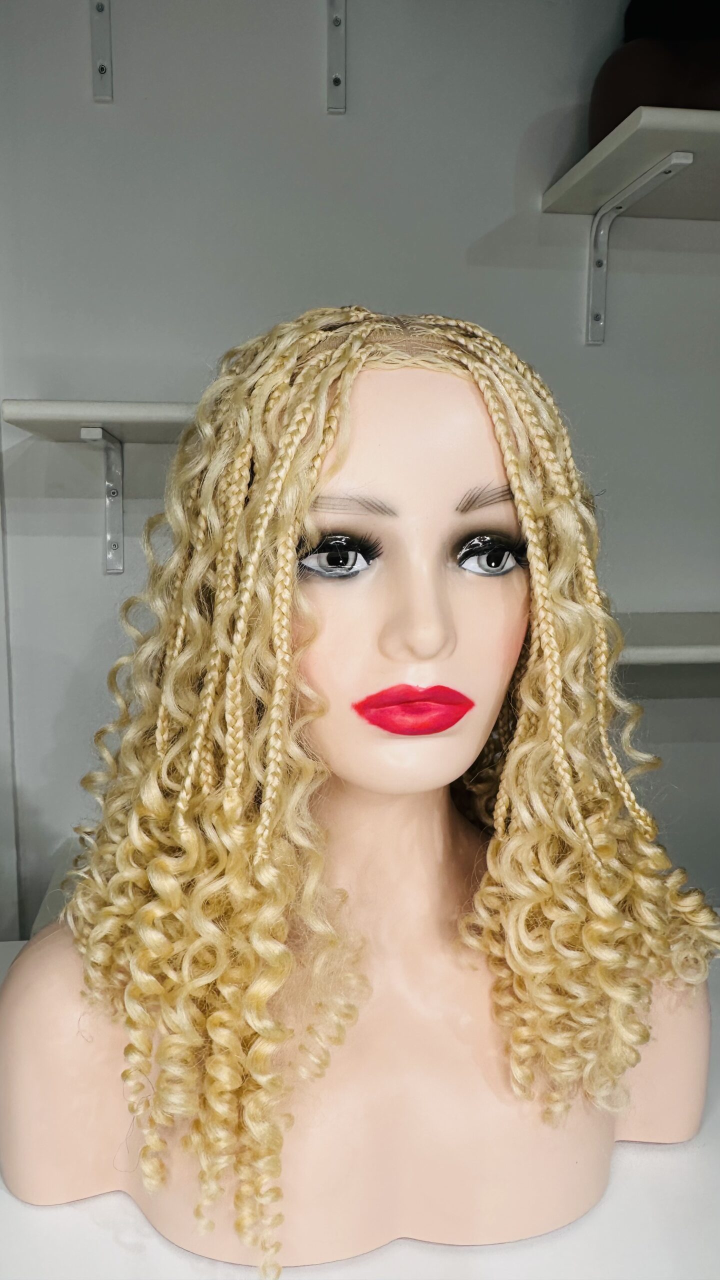 Boho blonde braided wig