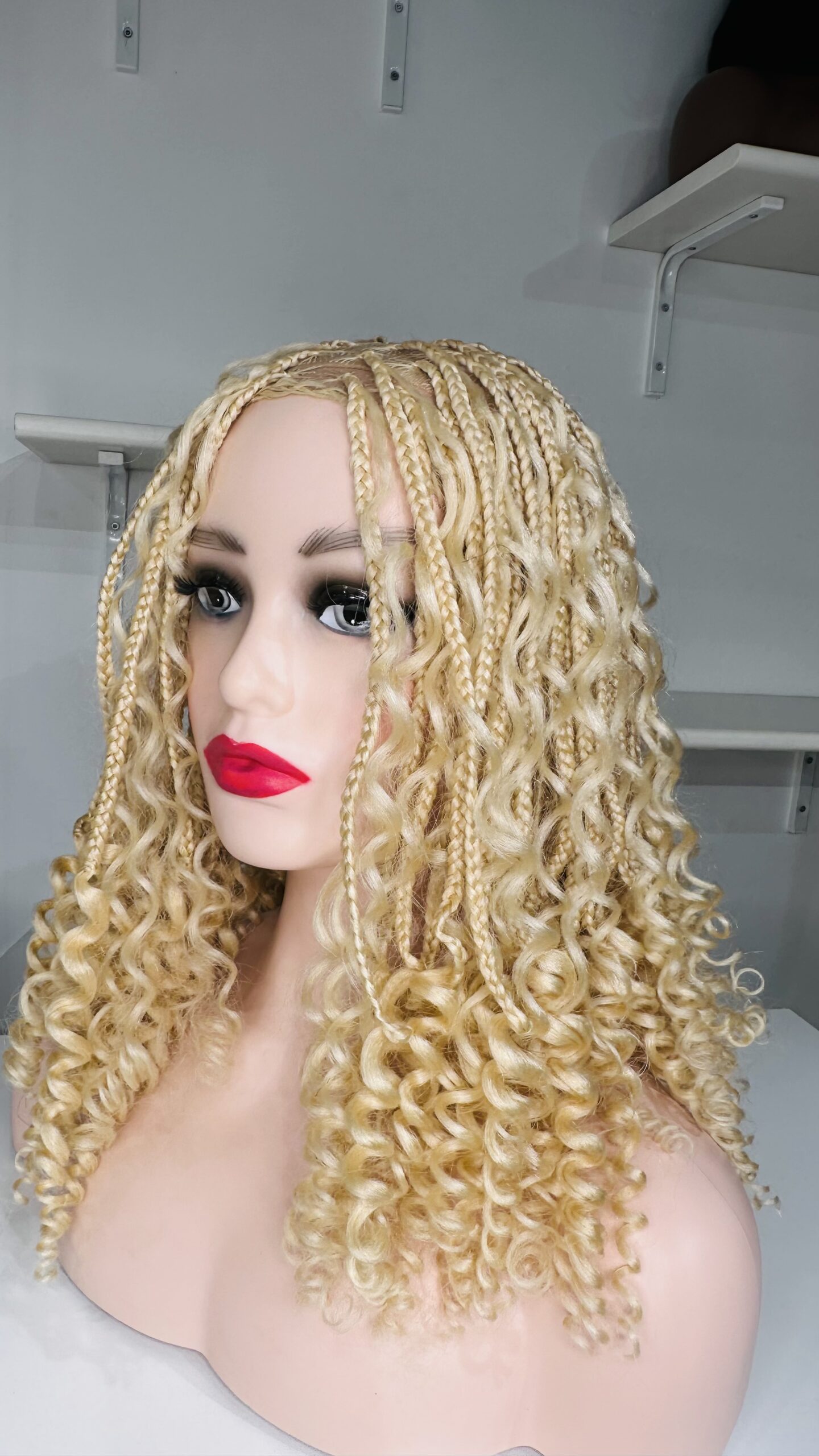 Boho blonde braided wig - Billede 3