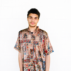 Men Mosaic Silk Shirt