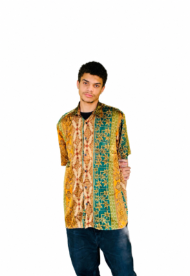 Men Artistic Silk Shirt
