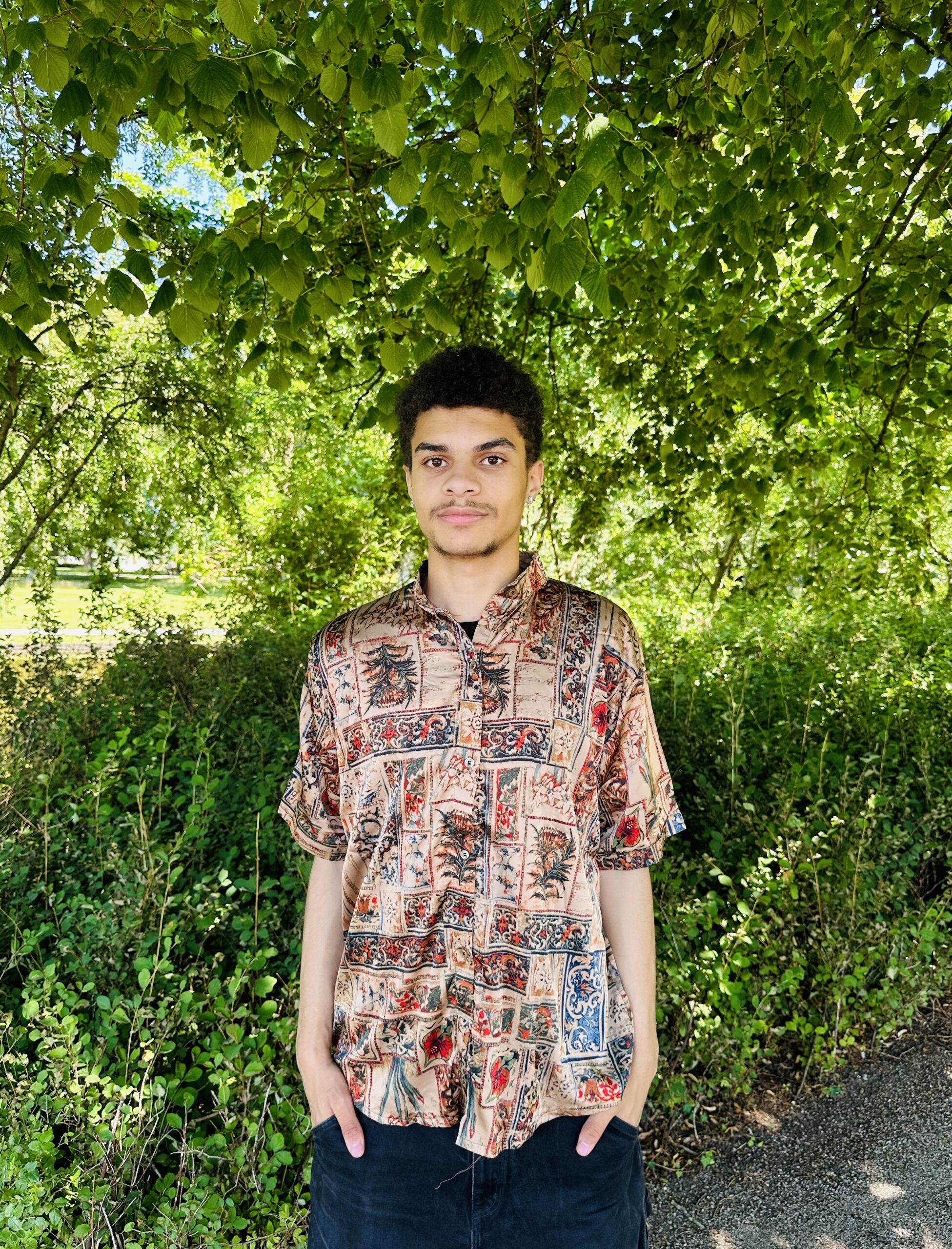 Men Mosaic Silk Shirt - Billede 3