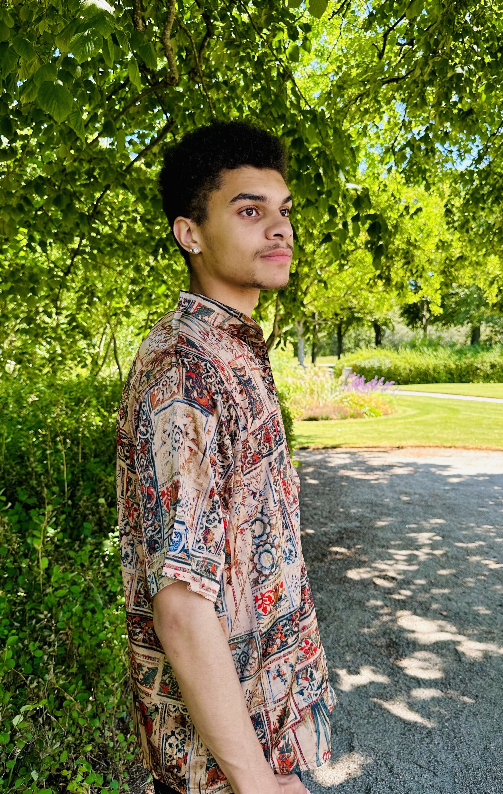 Men Mosaic Silk Shirt - Billede 4