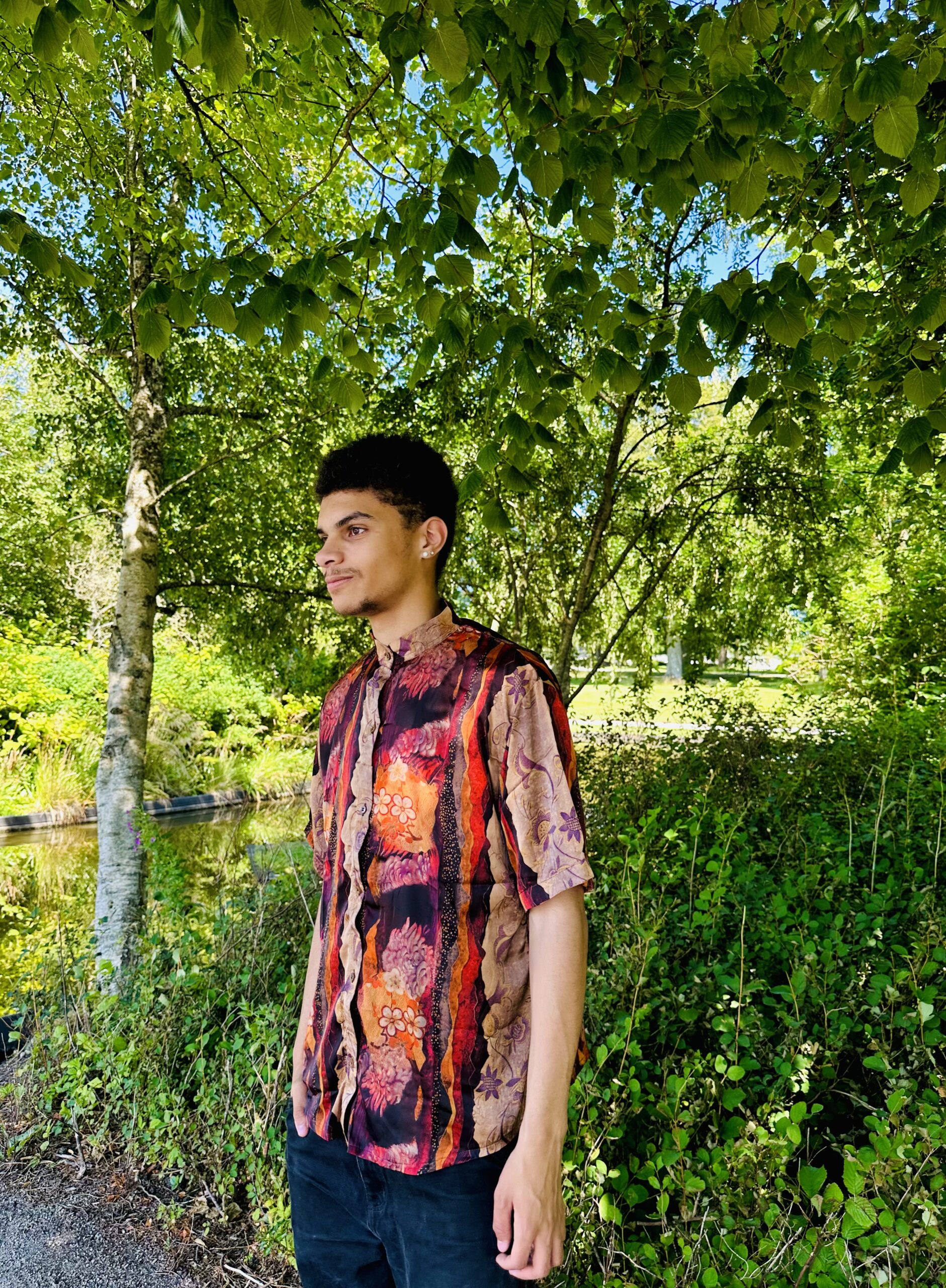 Men Silk Shirt - Billede 4