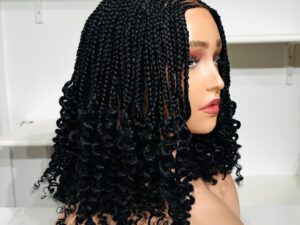 Short curly braided wig
