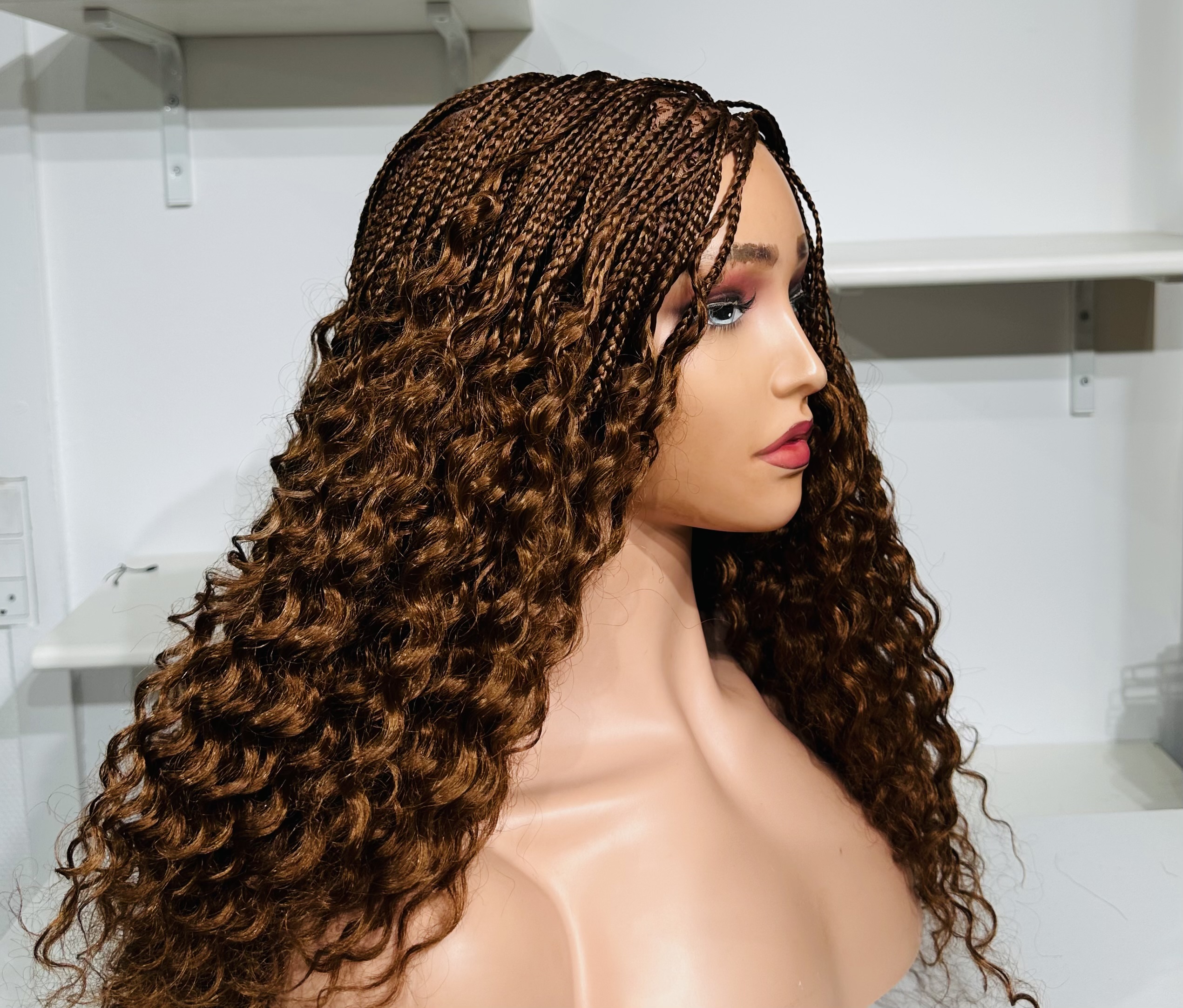 French curls braided wig - Billede 4