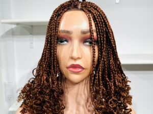 Curly tip braided wig