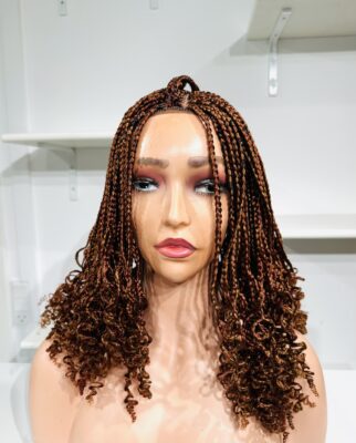 Curly tip braided wig